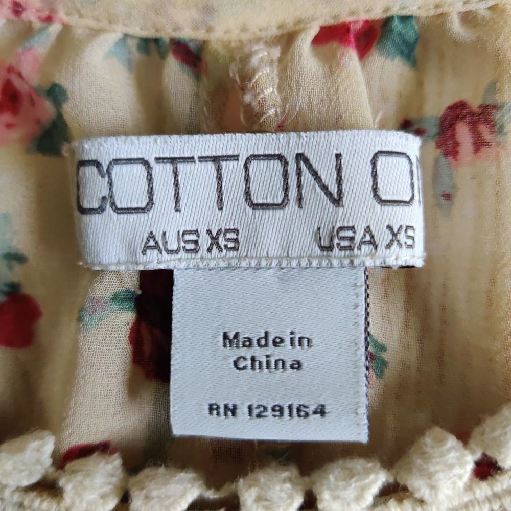 Cotton On flowy sheer floral blouse sz XS - Picture 9 of 11